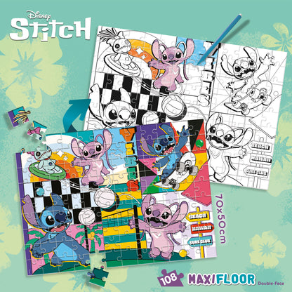 Lisciani Maxi Floor Disney Lilo & Stitch 108 Piece Puzzle