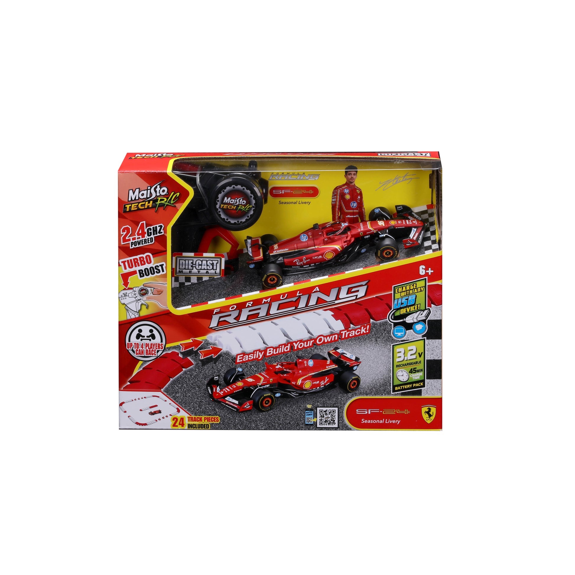 MAISTO Tech Ferrari SF-24 Remote Control  Diecast 1:41 with Track - Wild Willy