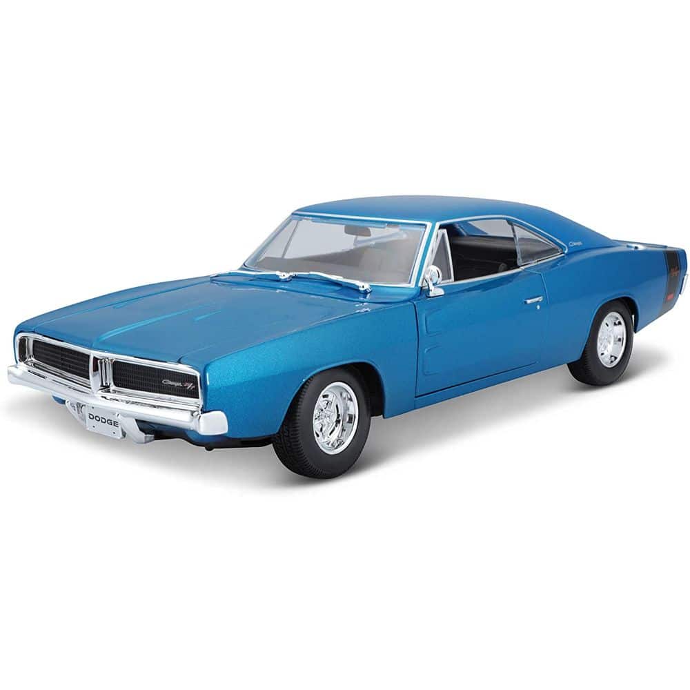 Maisto 1969 Dodge Charger R/T Blue  1:24 Diecast Model - Wild Willy