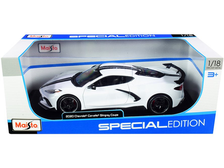 Maisto Chevrolet Corvette Stingray High Wing 2020 Coupe White
