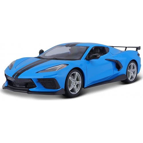 Maisto Chevrolet Corvette Stingray High Wing 2020 Coupe Blue 1:18 Diecast