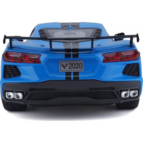 Maisto Chevrolet Corvette Stingray High Wing 2020 Coupe Blue 1:18 Diecast