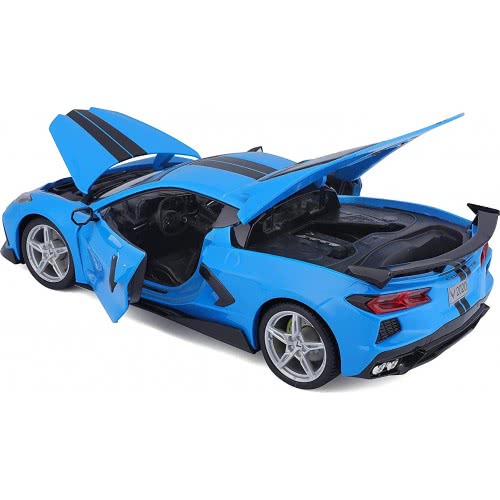 Maisto Chevrolet Corvette Stingray High Wing 2020 Coupe Blue 1:18 Diecast