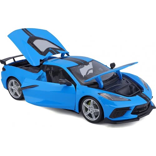 Maisto Chevrolet Corvette Stingray High Wing 2020 Coupe Blue 1:18 Diecast