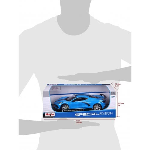 Maisto Chevrolet Corvette Stingray High Wing 2020 Coupe Blue 1:18 Diecast