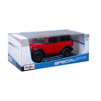 Maisto Ford Bronco Wildtrak 2 Door Version Red 1:18 Diecast Model Car - Wild Willy