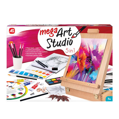 Mega Art Paint Studio 5-in-1 Workshop  With Wooden Case-Easel