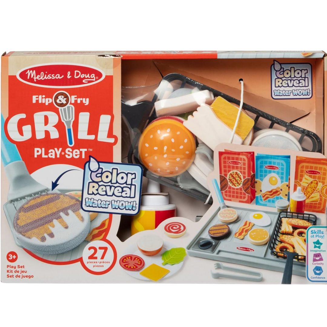 Melissa & Doug Flip & Fry Grill Play Set Color Reveal