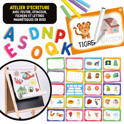 Montessori Grand Tableau Double Face Magnetique En Bois 3-6 ans - Wild Willy