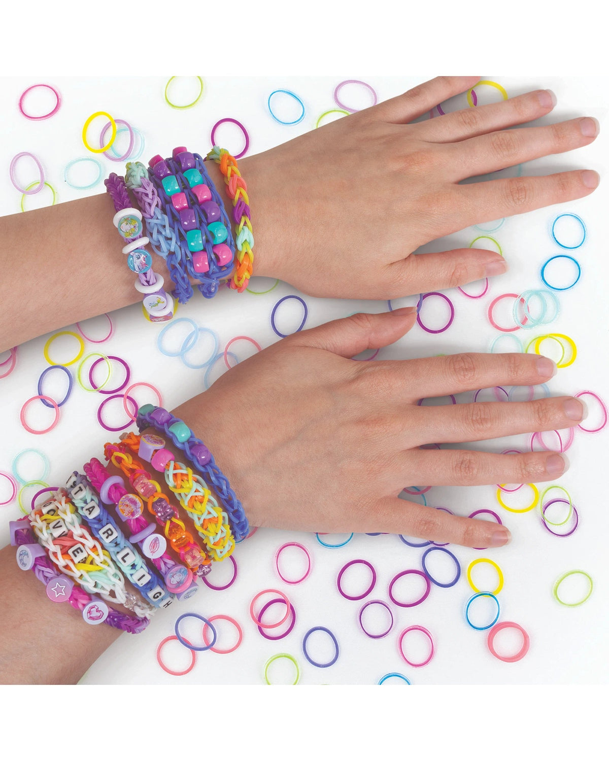 Nebulous Stars Rainbow Loom Bracelet Making Kit with 3200 Rubber Bands, 2 Auto Looms & 2 Mighty Looms - Wild Willy