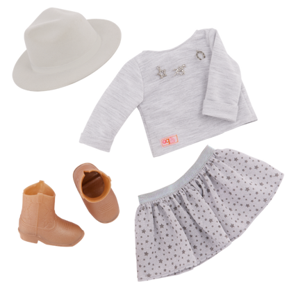 OUR GENERATION Abigale Pleated Skirt & Hat