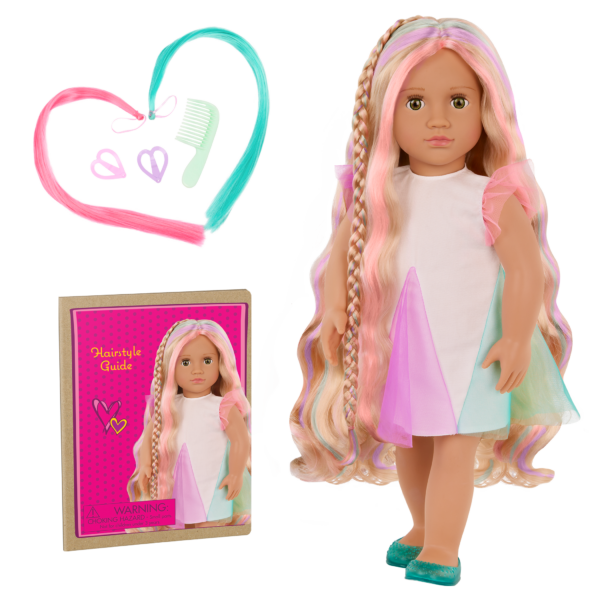 OUR GENERATION  Tessie “From Hair to There”  18'' Hair Grow Doll with Extendable Braid