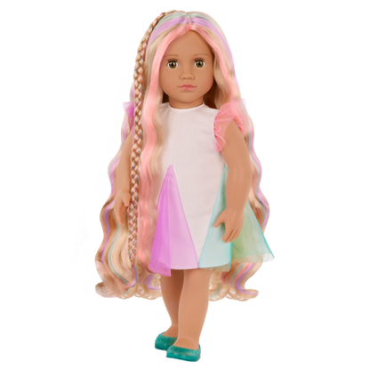 OUR GENERATION  Tessie “From Hair to There”  18'' Hair Grow Doll with Extendable Braid