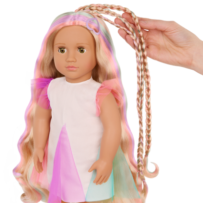 OUR GENERATION  Tessie “From Hair to There”  18'' Hair Grow Doll with Extendable Braid