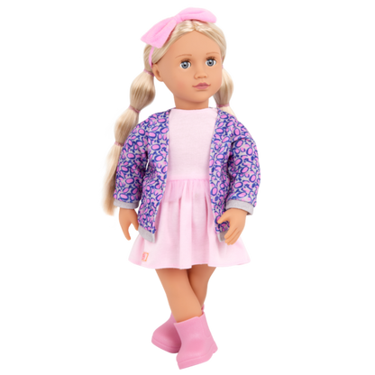 Our Generation Joana 18" Fashion Doll in Leopard Cardigan