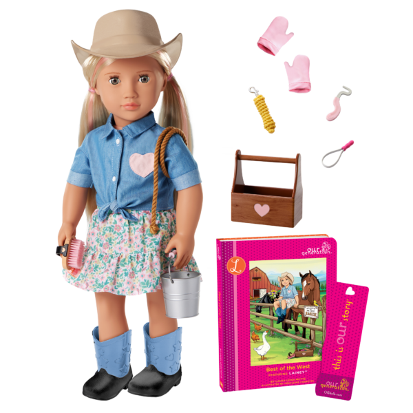 Our Generation  Lainey  Posable 18-inch Cowgirl Doll & Storybook