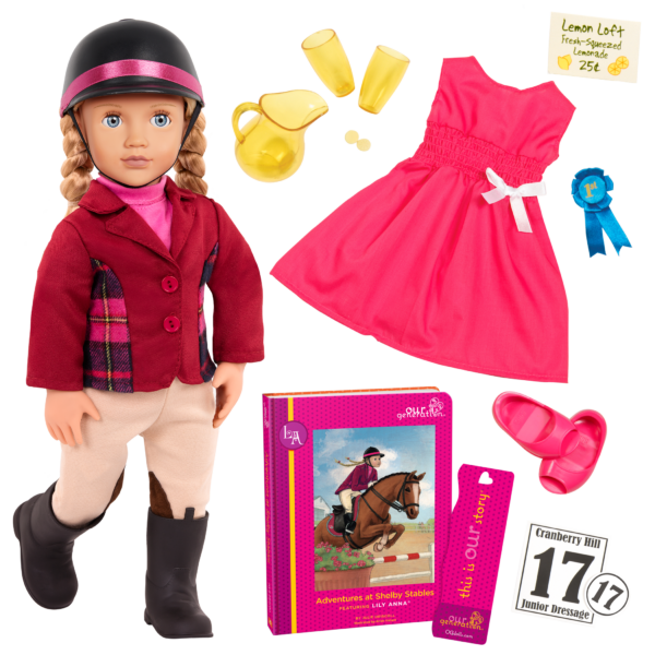 Our Generation Lily Anna with Riding Book