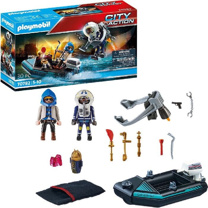 PLAYMOBIL City Action Police Boat With Jetpack