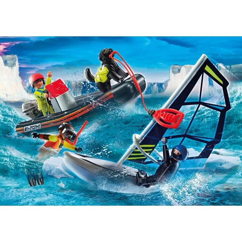 PLAYMOBIL City Action Sea Rescue: Dog Rescuing a Surfer