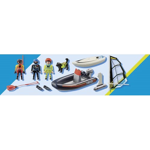 PLAYMOBIL City Action Sea Rescue: Dog Rescuing a Surfer