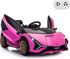 Pink Lamborghini 6V Ride On Car for Girls - Wild Willy