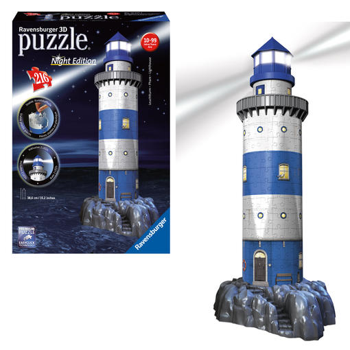 RAVENSBURGER 3D Light Up Lighthouse Night Edition Puzzle