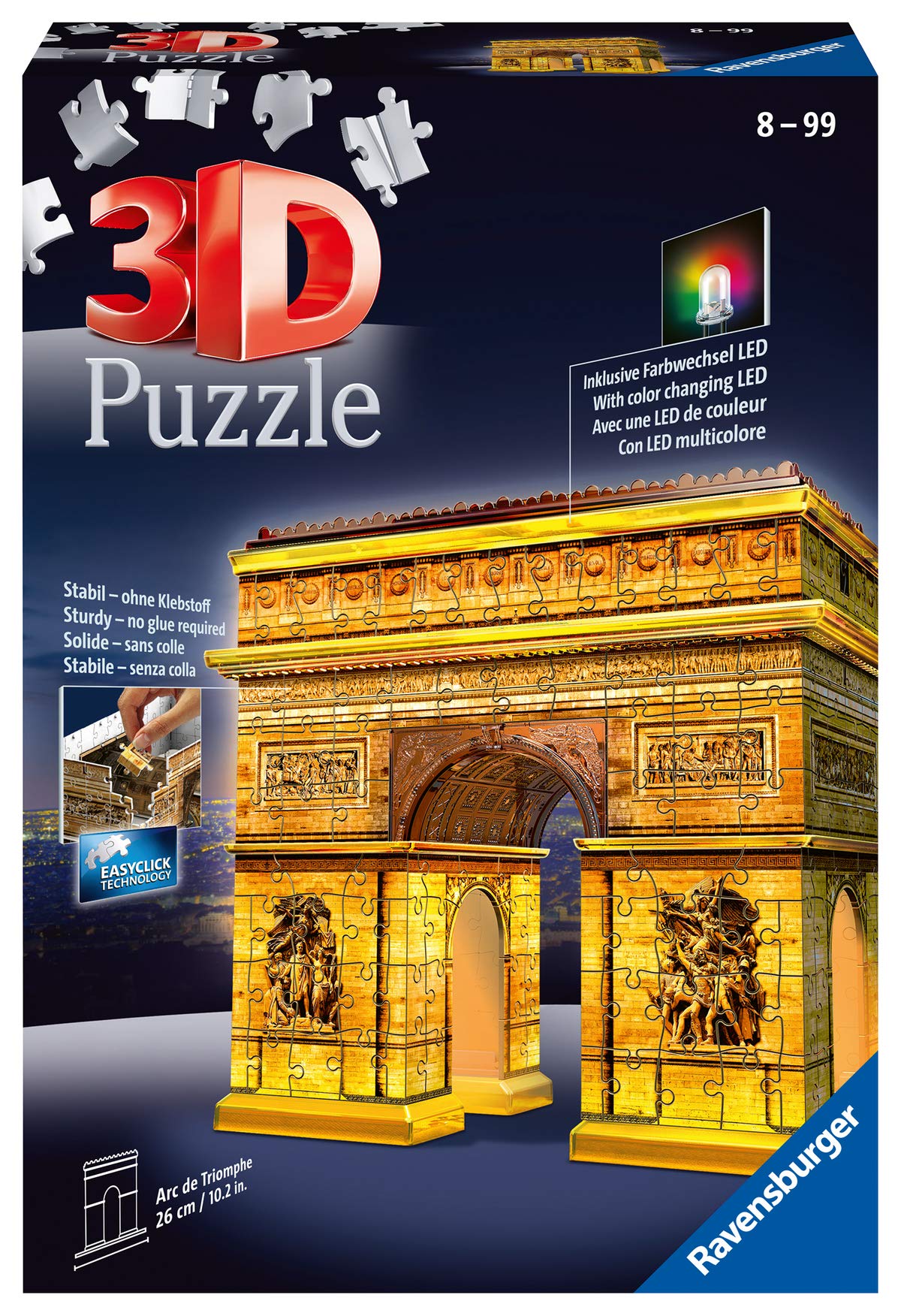 RAVENSBURGER 3D Puzzle Arc de Triomphe Night Edition