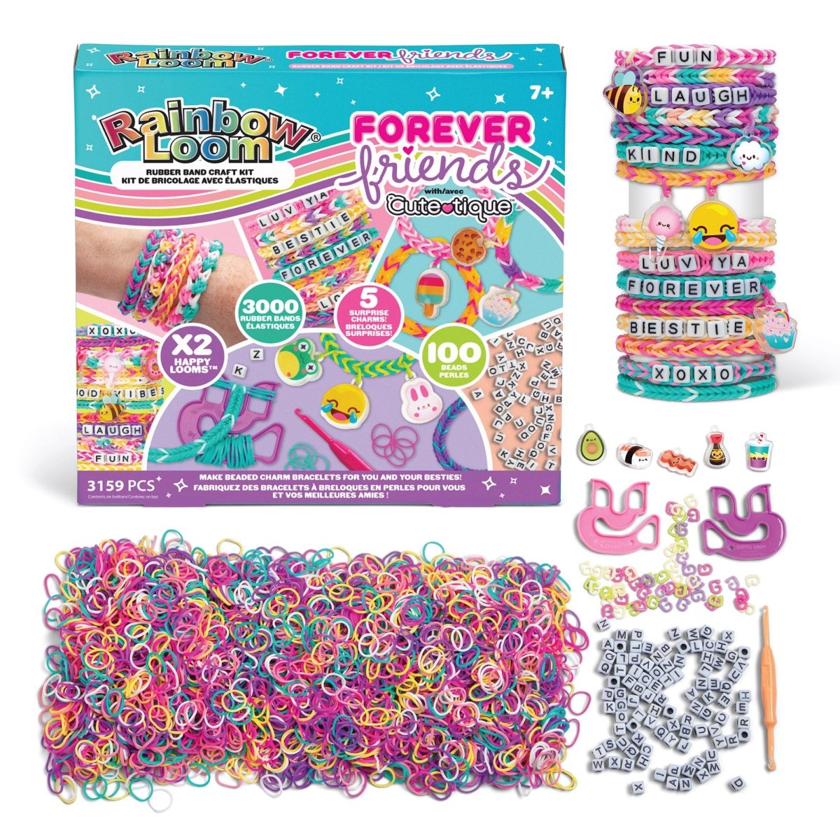 Rainbow Loom Forever Friends 3000+ Piece Rubber Band Bracelet Kit - Wild Willy