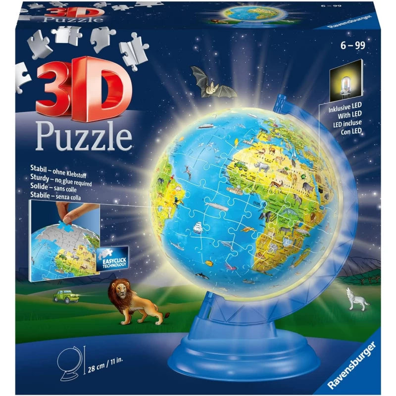 Ravensburger 3D Puzzle Illuminated Globe - Wild Willy