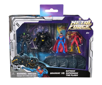 Spin Master Metal Force Brainiac vs. Batman, Superman, & The Flash Action Figures