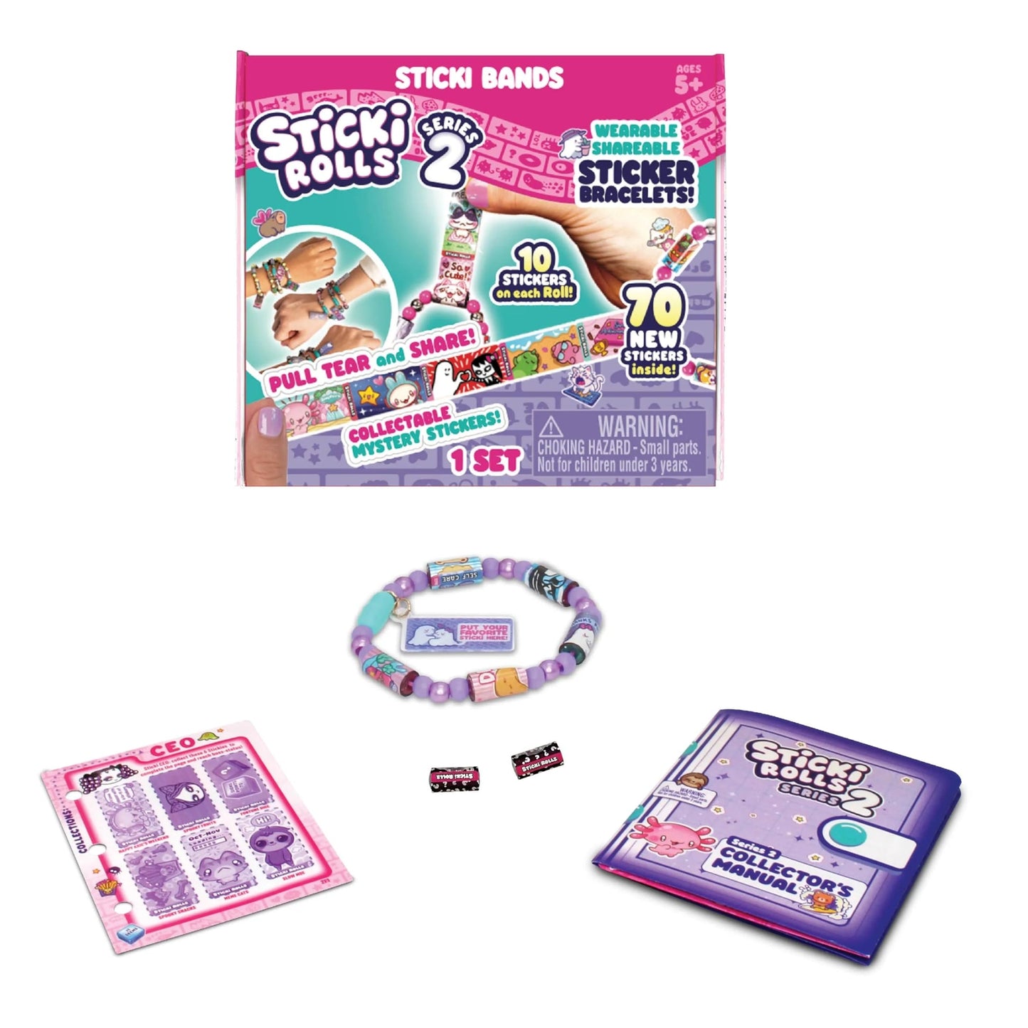 Sticki Rolls Band Single Pack 70 Stickers - Wild Willy