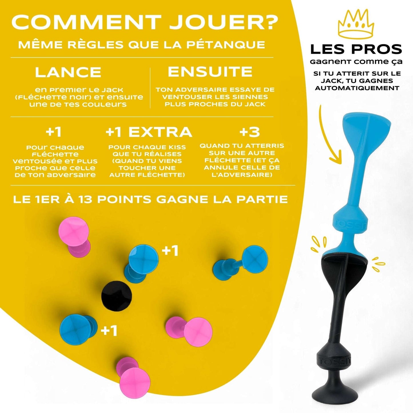 Tossit The Ultimate Dart Game Blue/Yellow