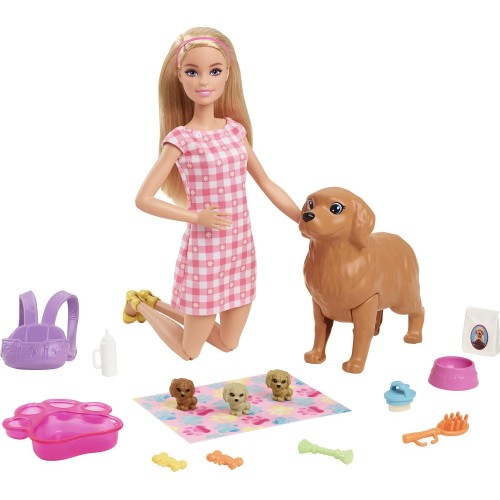 Barbie with Dog & 3 Puppies
