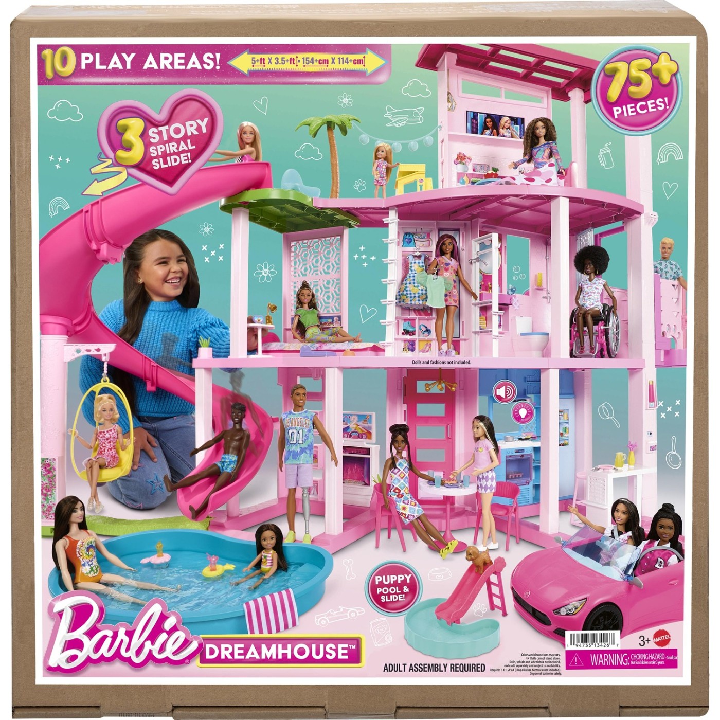 BARBIE DREAM HOUSE With 10 Play Areas