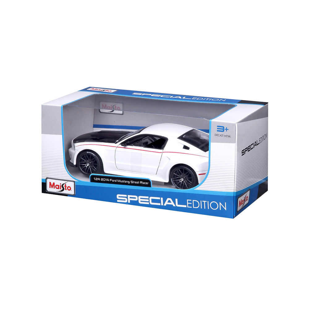 Maisto Ford Mustang Street Racer 2014 White - 1:24 Diecast Model - Wild Willy