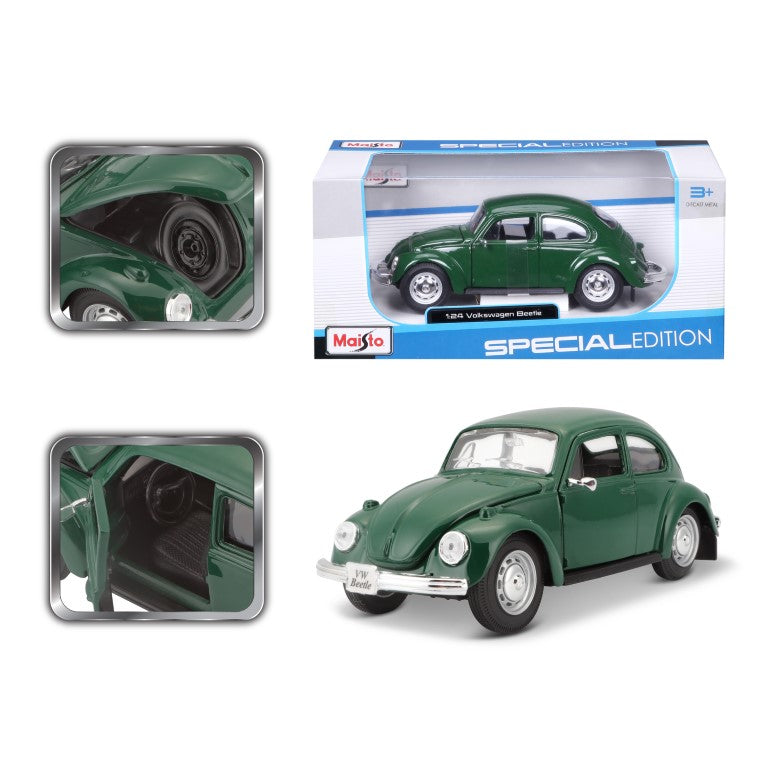 Maisto Volkswagen Beetle Green 1:24 Diecast Model - Wild Willy
