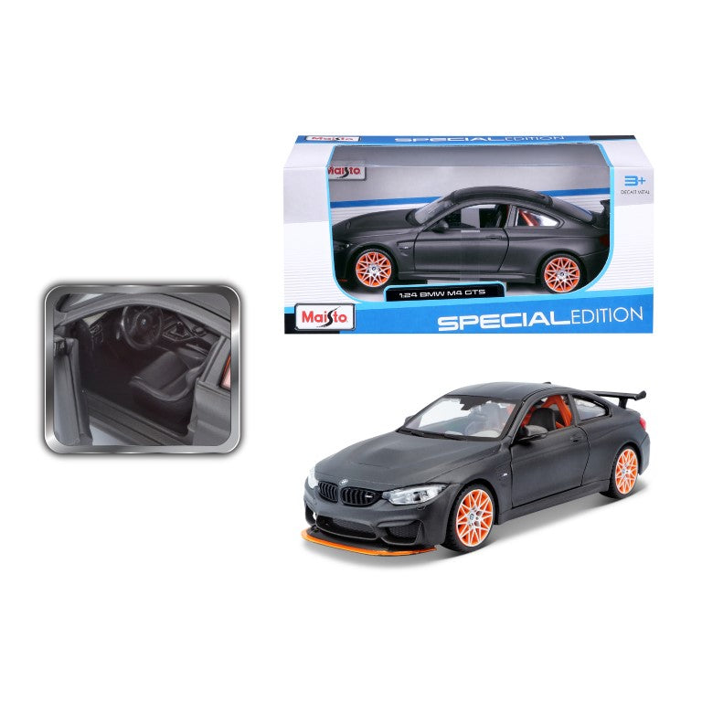 MAISTO BMW M4 GTS Metallic Flat Gray 1:24 Diecast Model - Wild Willy