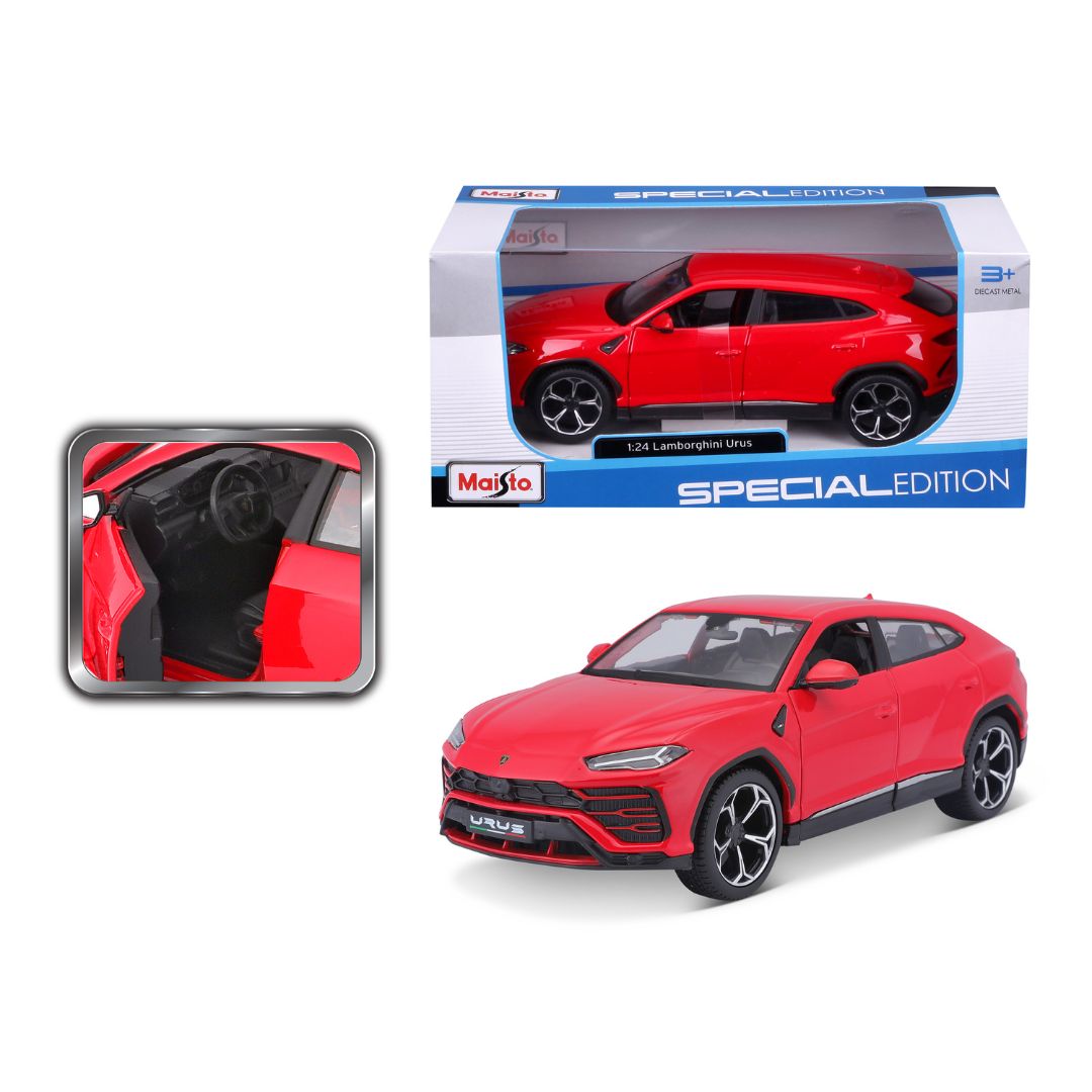 Maisto Lamborghini Urus Red - 1:24 Diecast Model - Wild Willy