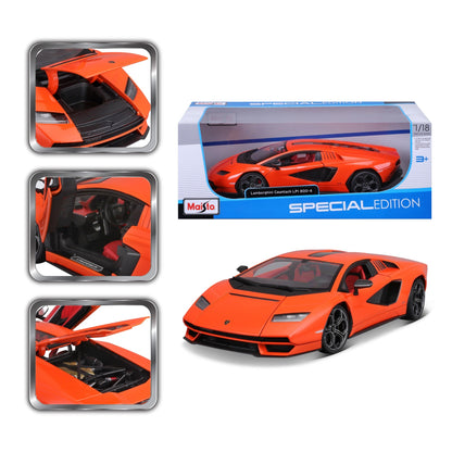 Maisto Lamborghini Countach LPI 800-4 Orange - 1:18 Diecast Model - Wild Willy