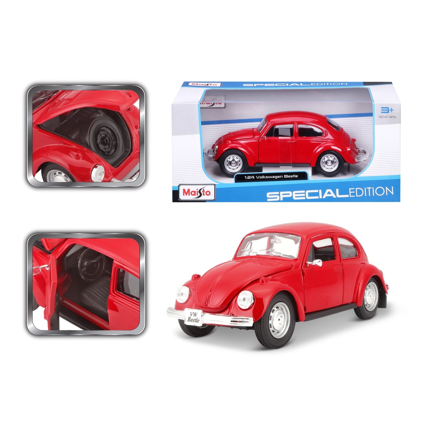 Maisto Volkswagen Beetle 1:24 Scale Red Die-Cast Model