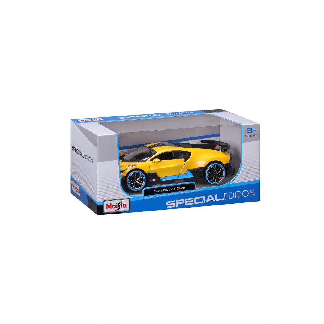 Maisto Bugatti Divo Yellow 1:24 Diecast Model - Wild Willy