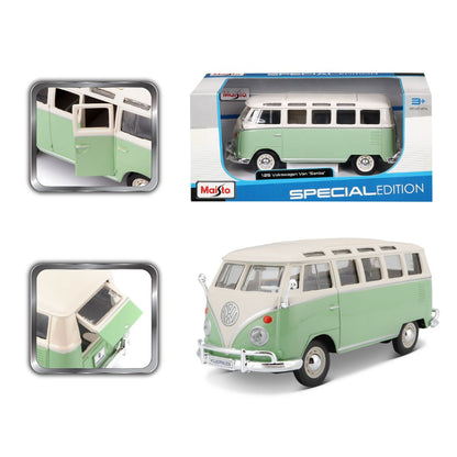 Maisto Volkswagen Van Samba Green 1:24 Diecast Model - Wild Willy