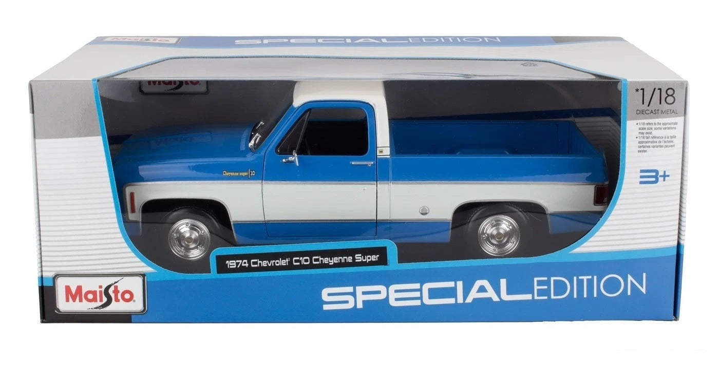 Maisto Chevrolet C10 Cheyenne Super Blue & White 1:18