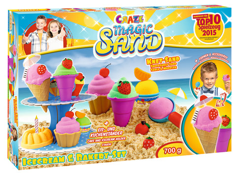 CRAZE MAGIC SAND ICE CREAM & BAKERY SET 700GR - Wild Willy - Toys Lebanon
